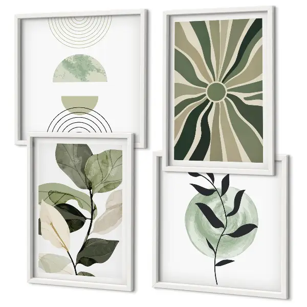Set de tablouri decorative pentru perete cu model de forme geometrice ale plantelor