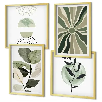 Set de tablouri decorative pentru perete cu model de forme geometrice ale plantelor