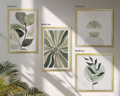 Compoziție de tablouri pentru perete Forme geometrice ale plantelor