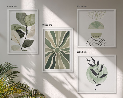 Compoziție de tablouri pentru perete Forme geometrice ale plantelor