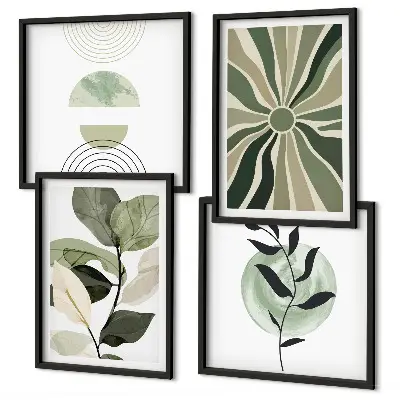 Set de tablouri decorative pentru perete cu model de forme geometrice ale plantelor