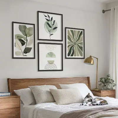 Set de tablouri decorative pentru perete cu model de forme geometrice ale plantelor