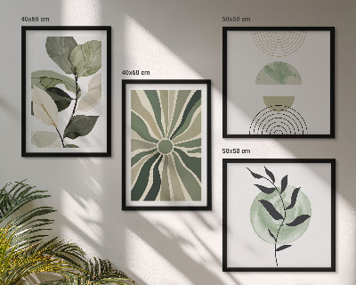 Compoziție de tablouri pentru perete Forme geometrice ale plantelor