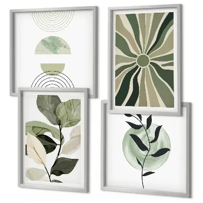 Set de tablouri decorative pentru perete cu model de forme geometrice ale plantelor