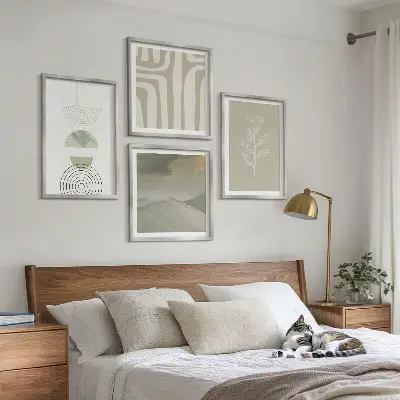 Set de tablouri gata de agățat cu modele geometrice de plante