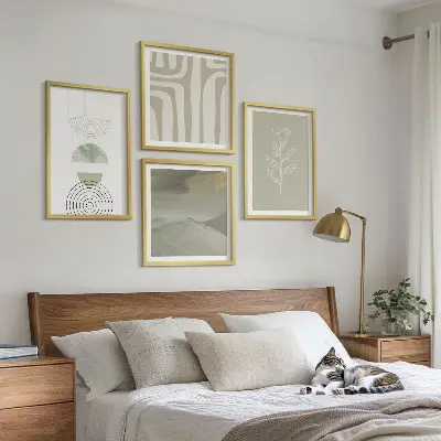 Set de tablouri gata de agățat cu modele geometrice de plante