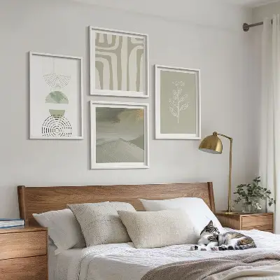 Set de tablouri gata de agățat cu modele geometrice de plante