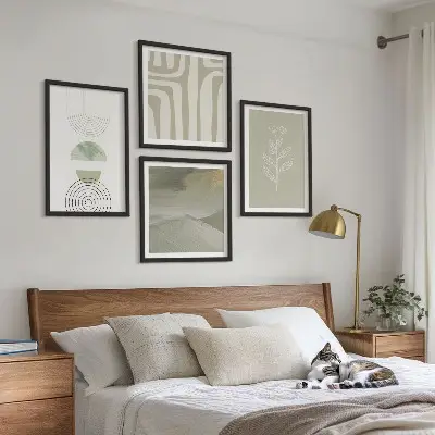 Set de tablouri gata de agățat cu modele geometrice de plante