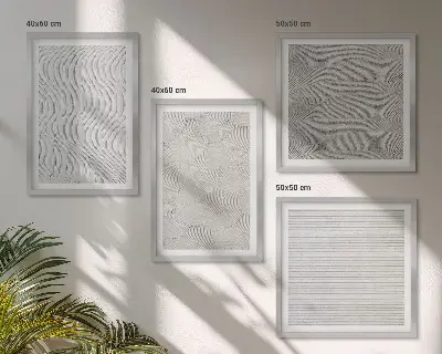 Compoziție de tablouri pentru perete cu modele geometrice de nisip
