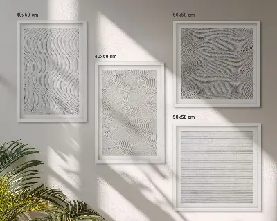 Compoziție de tablouri pentru perete cu modele geometrice de nisip