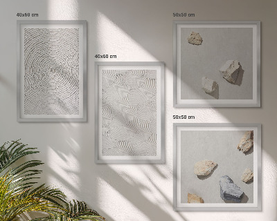 Compoziție de tablouri pentru perete Pietre geometrice din carton