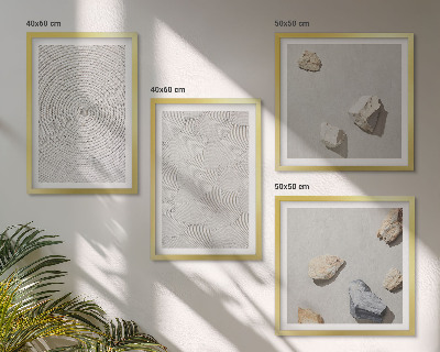 Compoziție de tablouri pentru perete Pietre geometrice din carton