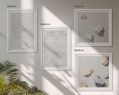 Compoziție de tablouri pentru perete Pietre geometrice din carton