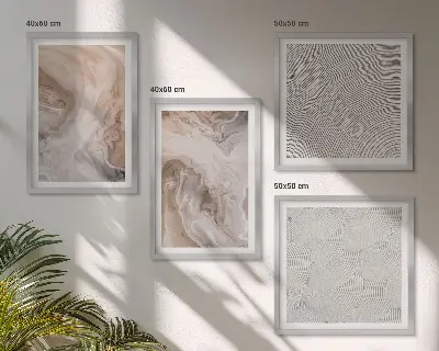 Set de tablouri gata de agățat cu modele de textură din piatră de marmură