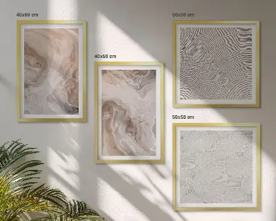 Set de tablouri gata de agățat cu modele de textură din piatră de marmură
