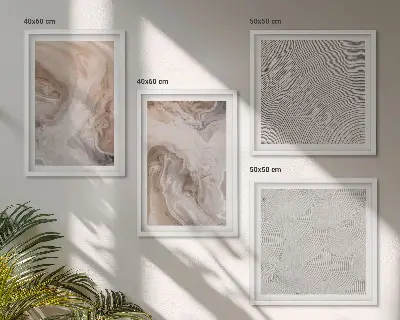 Set de tablouri gata de agățat cu modele de textură din piatră de marmură