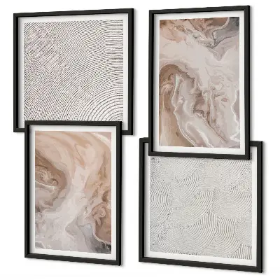 Set de tablouri gata de agățat cu modele de textură din piatră de marmură