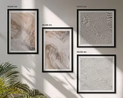 Set de tablouri gata de agățat cu modele de textură din piatră de marmură