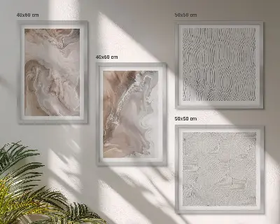 Compoziție de tablouri pentru perete modele abstracte cu textură de marmură