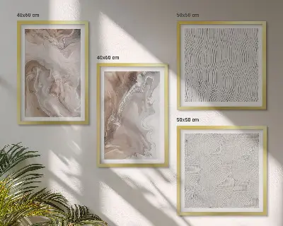Compoziție de tablouri pentru perete modele abstracte cu textură de marmură