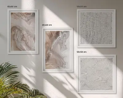 Compoziție de tablouri pentru perete modele abstracte cu textură de marmură