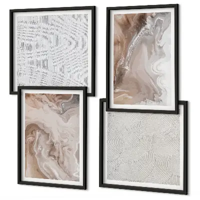 Compoziție de tablouri pentru perete modele abstracte cu textură de marmură