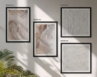 Compoziție de tablouri pentru perete modele abstracte cu textură de marmură