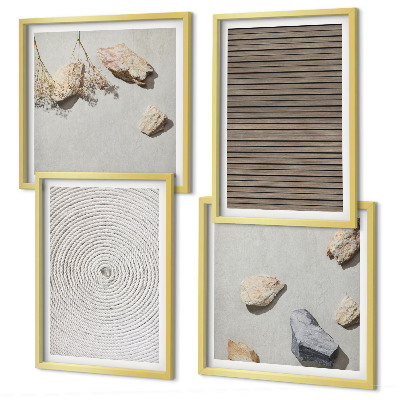 Set tablouri gata de agățat Texturi naturale din lemn, pietre