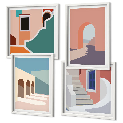Set tablouri gata de agățat Grafică minimalistă pastelată