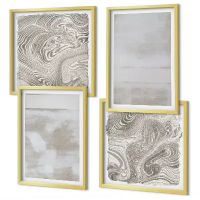Compoziție de tablouri pentru perete cu texturi uzate în stil modern