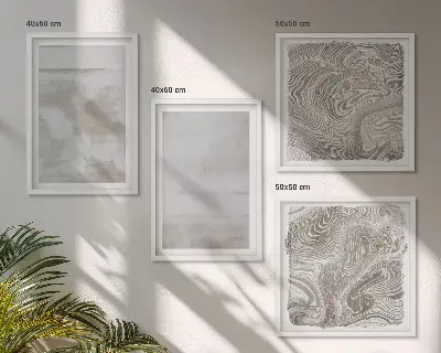 Compoziție de tablouri pentru perete cu texturi uzate în stil modern