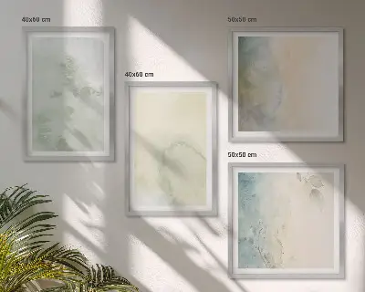 Set de tablouri gata de agățat cu textură de pânză pastelată în acuarelă