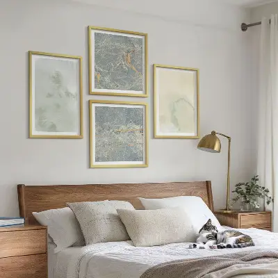 Set de tablouri cu vopsele pastelate pe pânză gata de agățat cu acuarelă
