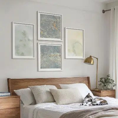 Set de tablouri cu vopsele pastelate pe pânză gata de agățat cu acuarelă