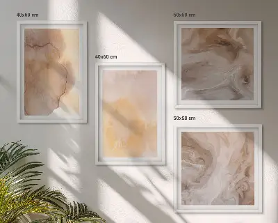 Set de tablouri gata de agățat cu acuarele calde pe pânză