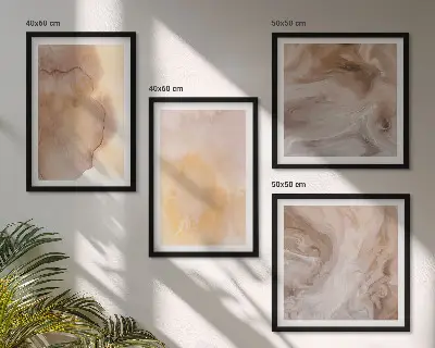 Set de tablouri gata de agățat cu acuarele calde pe pânză