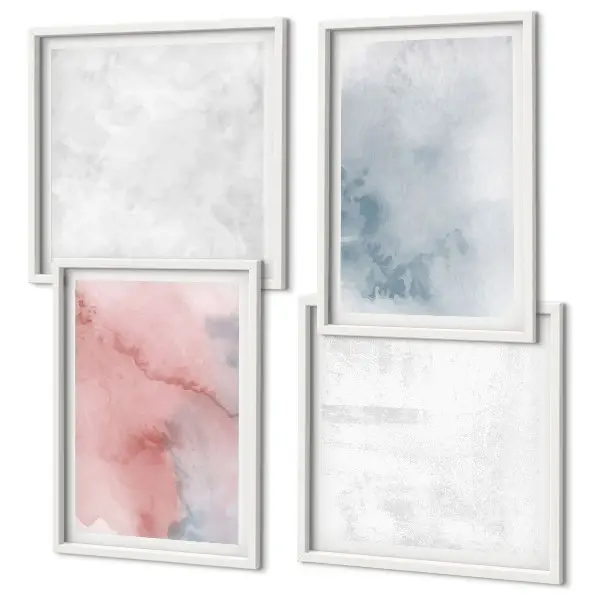 Set de tablouri decorative pentru perete cu texturi pastelate de acuarelă