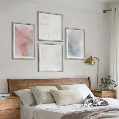 Set de tablouri decorative pentru perete cu texturi pastelate de acuarelă