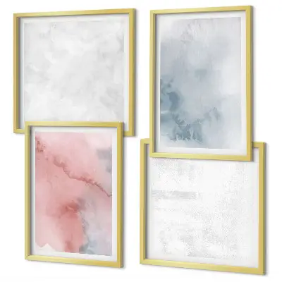 Set de tablouri decorative pentru perete cu texturi pastelate de acuarelă