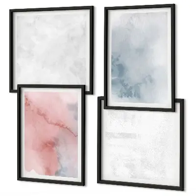 Set de tablouri decorative pentru perete cu texturi pastelate de acuarelă