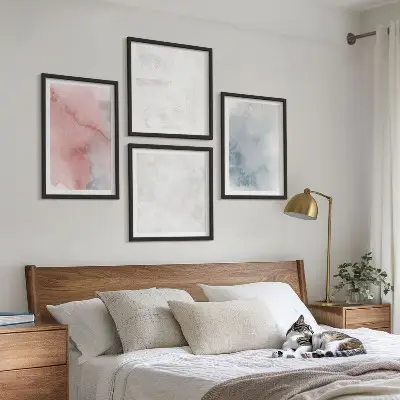 Set de tablouri decorative pentru perete cu texturi pastelate de acuarelă