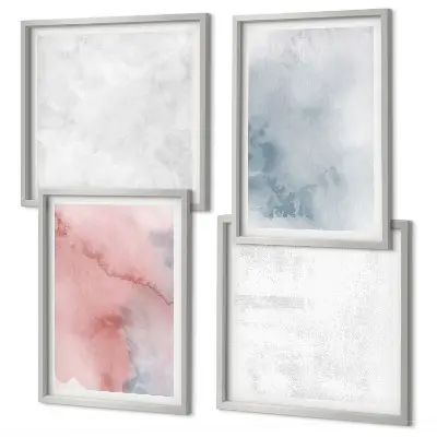 Set de tablouri decorative pentru perete cu texturi pastelate de acuarelă