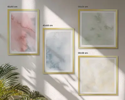 Set de tablouri cu acuarele în culori pastelate gata de agățat