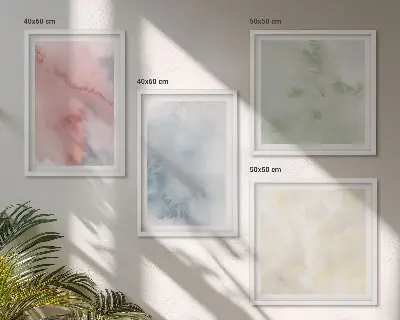 Set de tablouri cu acuarele în culori pastelate gata de agățat