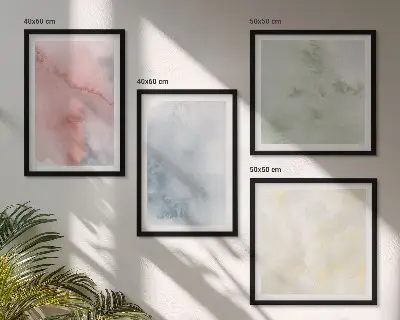 Set de tablouri cu acuarele în culori pastelate gata de agățat