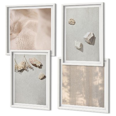 Compoziție de tablouri pentru perete Decorațiuni de plajă cu pietre în stil boho