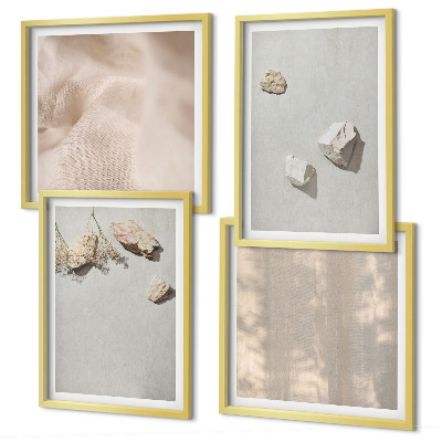 Compoziție de tablouri pentru perete Decorațiuni de plajă cu pietre în stil boho