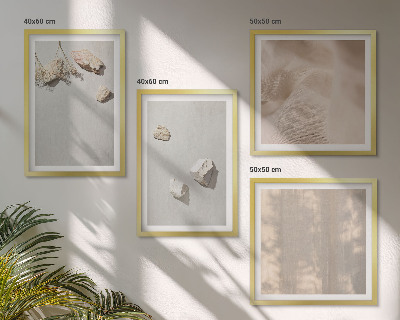 Compoziție de tablouri pentru perete Decorațiuni de plajă cu pietre în stil boho