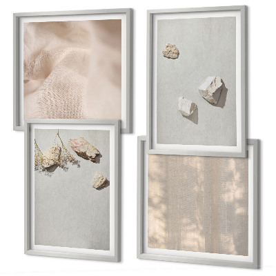 Compoziție de tablouri pentru perete Decorațiuni de plajă cu pietre în stil boho