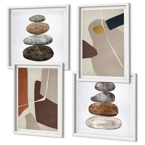 Set tablouri gata de agățat Forme boho abstracte